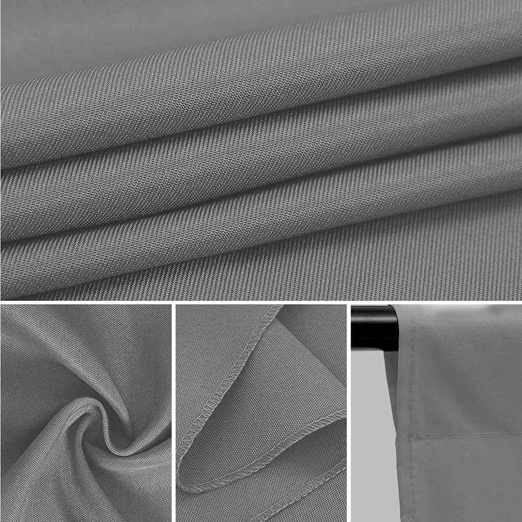 10x12ft Backdrop for Photography, Pure Polyester Grey Photo Booth Backdrop Collapsible Screen Curtain for Photoshoot, Party and Video