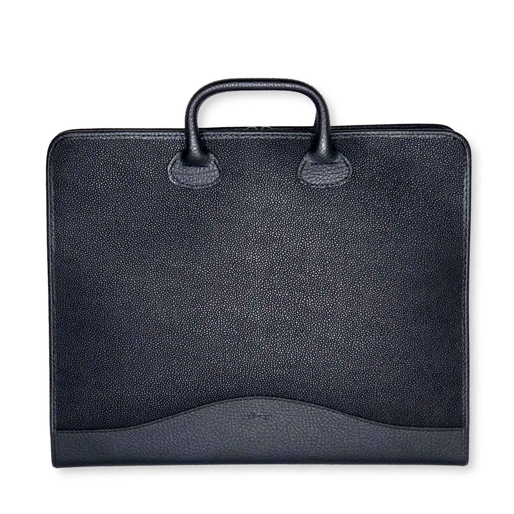 11" x 14" Executive Zippered Presentation Portfolio Case - Leather Handle, Integrated Multiring Binder with 10 Archival Pages (Expandable to 30)