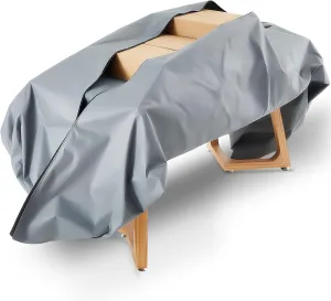 126" x 88" Trade Show Zip Up Table Cover 600D Oxford Trade Show Display Case Body Bag Lockable Showcases Tablecloth with Zipper Padlock for 8 ft Table Vendor Stand Craft Wedding Party(Gray)
