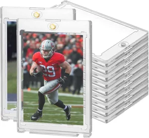 130PT Magnetic Card Holders for Trading Cards, 18ct One Card Touch Holder Baseball Card Thick Protectors Hard Plastic Magnetic Card Case Sports Football Basketball Top Loads for Cards Sleeves