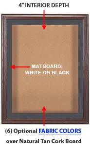 18 x 24 SwingFrame Designer Oak Wood Framed Cork Board Display Case 4" Deep