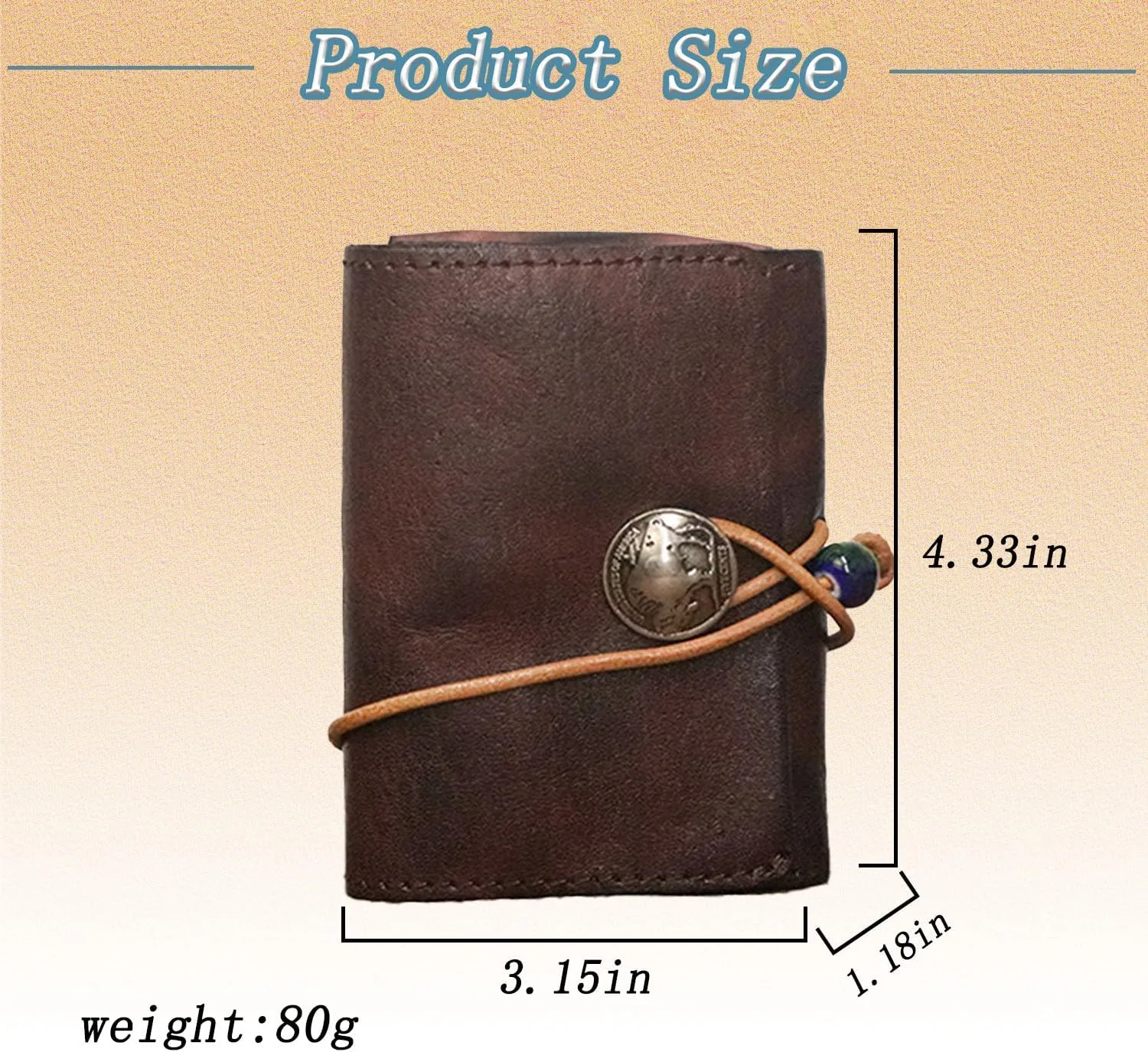 1PCS Leather Change Purse Drawstring Coin Purse Leather Coin Purse for Women Triple Compartment Leather Coin Purse (Coffee color)