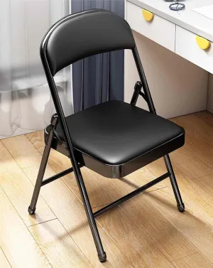 2 Pack, Padded Folding Chair, Artificial Leather Seat Cushion, Carbon Steel Pipe, Load-Bearing 150kg, for Events Office Wedding Party Kitchen Dining Conference Dormitory Home