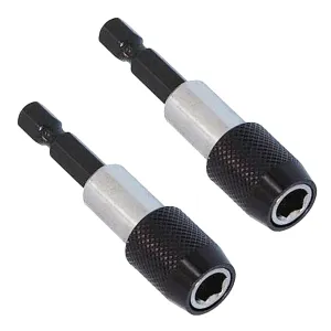 2 x Magnetic Drywall Screw Bit Holder 1/4inch Hex Shank Drill Screw 60mm Length