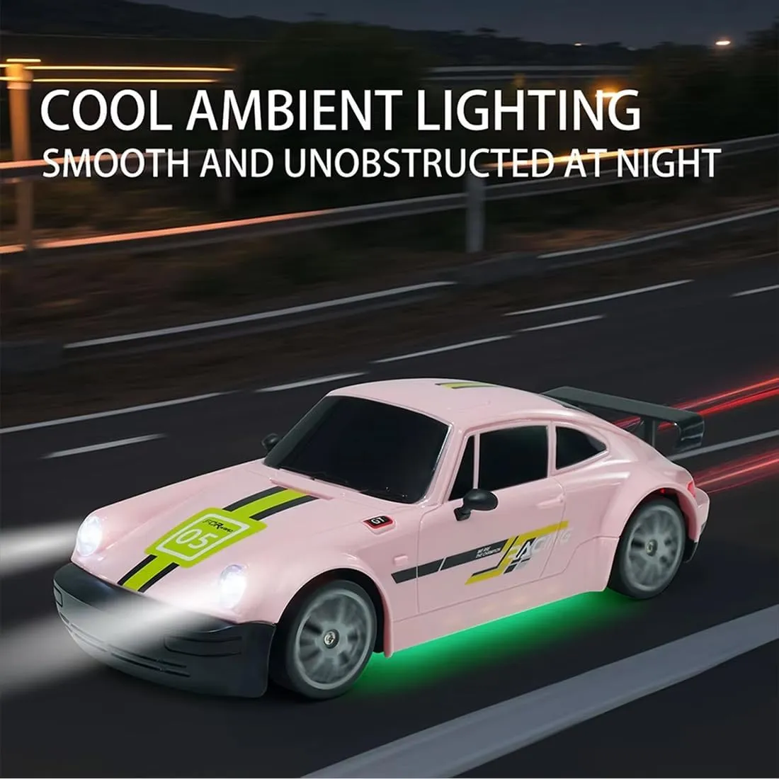 20KM/H RC Drift Car, 1:20 Scale 2.4G 4WD RC Car with LED Lights & High-Torque Motor, RC Racing Toy for Hobbyiost