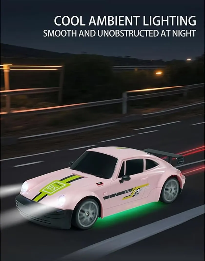 20KM/H RC Drift Car, 1:20 Scale 2.4G 4WD RC Car with LED Lights & High-Torque Motor, RC Racing Toy for Hobbyiost