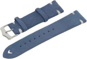 20mm/22mm Colored Suede Leather Skin Friendly Watch Strap with White Sewing Thread for Smart Watch