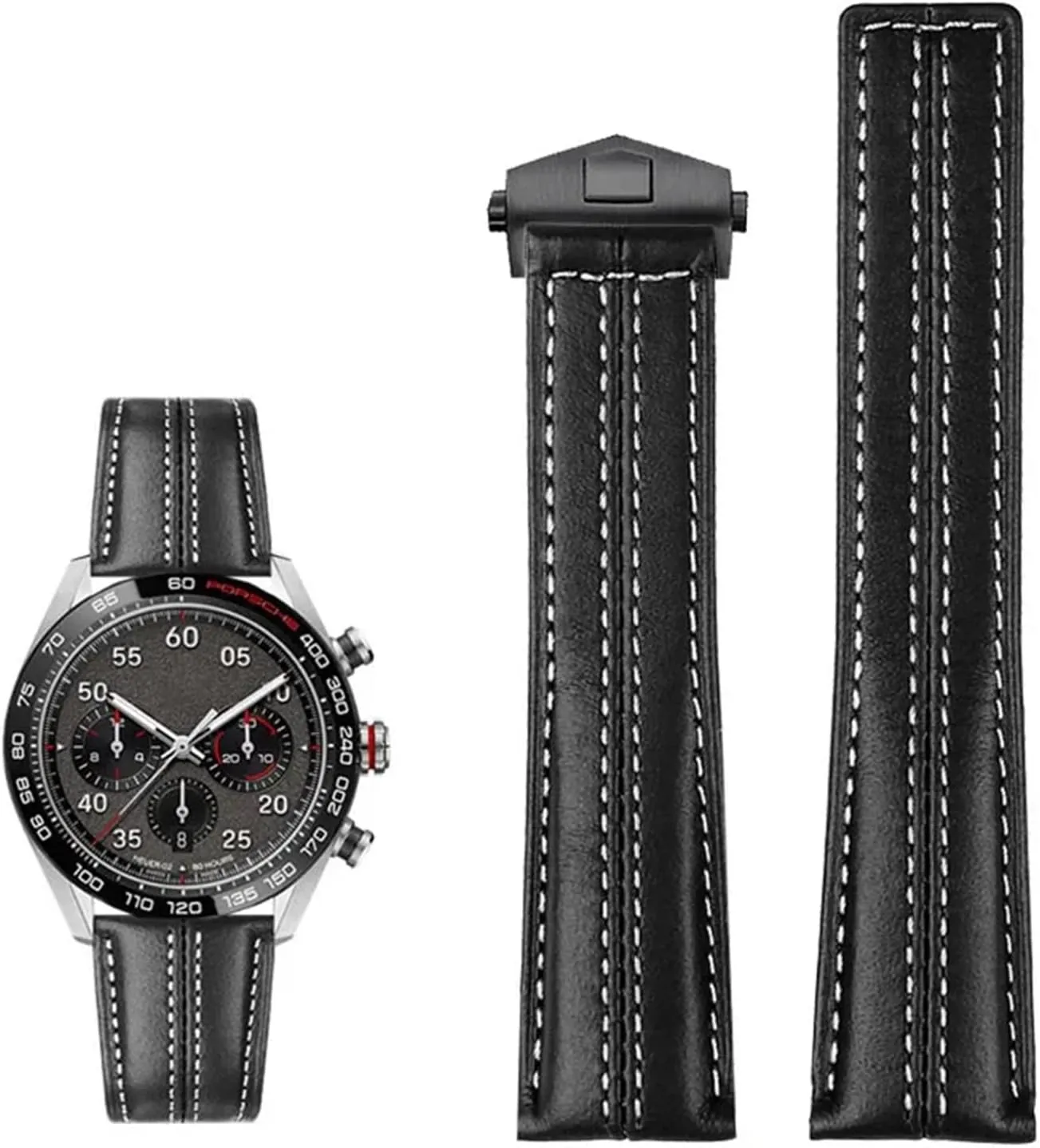 22mm Genuine leather watchband for Tag Heuer Watch Carrera Monaco Men's Band Watch Cow Leather fold buckle