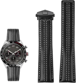 22mm Genuine leather watchband for Tag Heuer Watch Carrera Monaco Men's Band Watch Cow Leather fold buckle