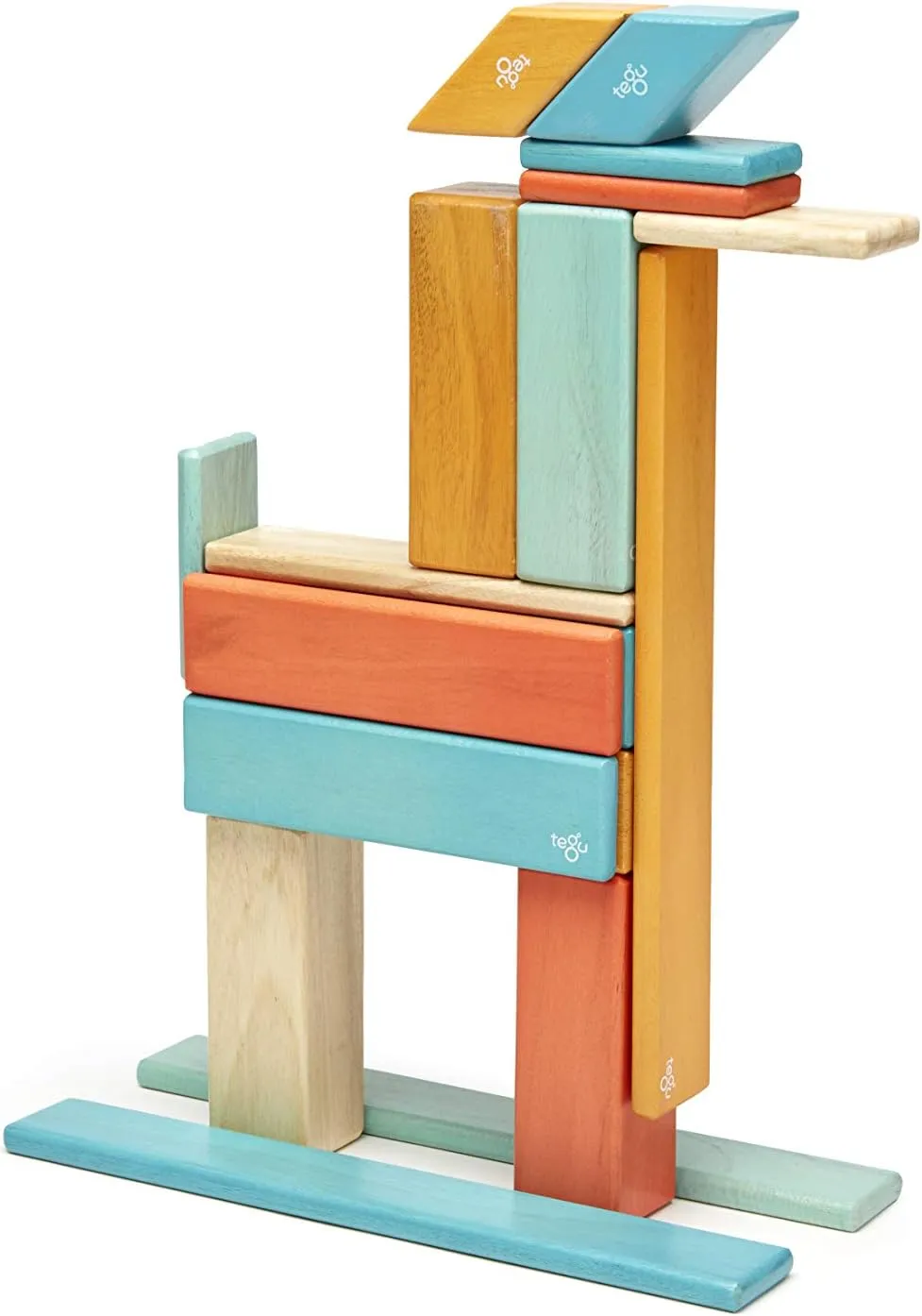 24 Piece Tegu Magnetic Wooden Block Set, Sunset, 1-99 years old