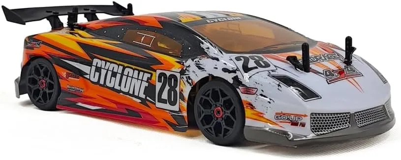 24KM/H 4WD RC Drift Car, 1/18 Scale 2.4G Proportional Steering High-Speed RC Stunt Vehicle with Ambient Lights, Hobby RC Racing Toy for Adults