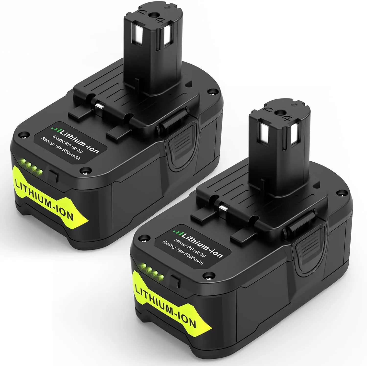2Pack 6.0Ah 18V P108 Replacement for Ryobi 18V Battery P109 P102 P103 P105 P107 Ryobi ONE  Cordless Tool Lithium-Ion Battery