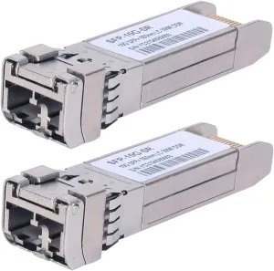 2PCS 10G Sfp LC MMF300m 10GBase-SR SFP  Transceiver, 10G 850nm MMF, up to 300 Meters, Compatible with Cisco SFP-10G-SR, Meraki MA-SFP-10GB-SR, Ubiquiti UF-MM-10G, Mikrotik, Netgear, D-Link