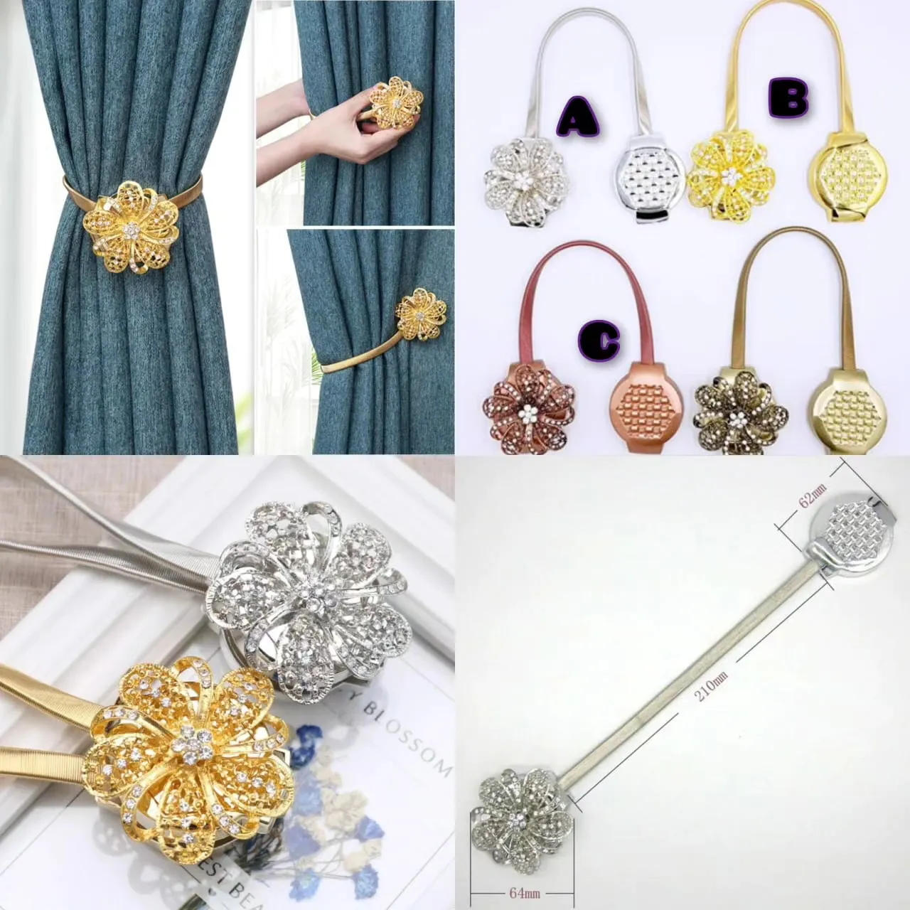2pcs Magnetic Curtain Holders