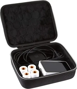 2TUFF Square Reader Case - Fits Square Terminal Charger and 4 Square Card Reader Receipt Paper Rolls - Travel Printer Carry Case and Protection for POS System