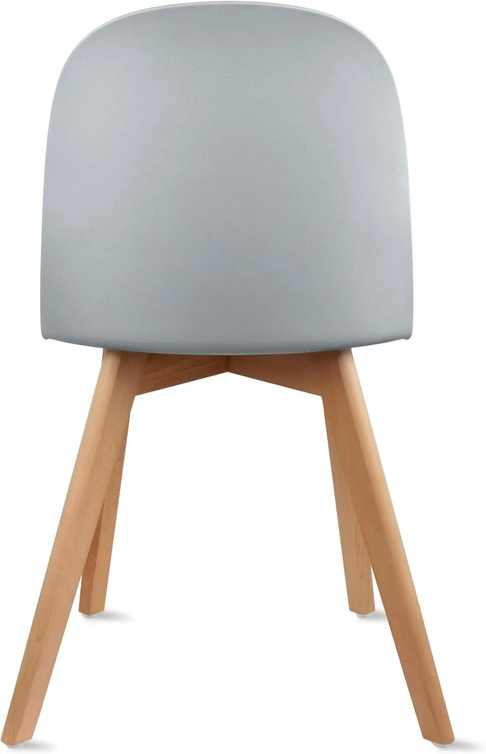 2xhome Modern Stackable Armless Dining Chair | Plastic Shell with PU Leather Cushion Padded Seat and Wooden Legs | Indoor or Outdoor Use | Home Kitchen Patio (1, Gray, Dining)