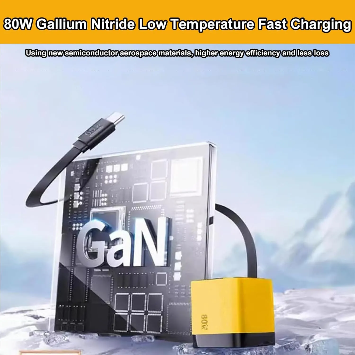 3 in 1 Gan Charger, Scalable 80w Max Fast Charger Module with Type-C Cable and 2 USB Ports, Retractable All in One Chargers, Phone Charger Wall Plug for Phone and Laptops (Yellow Green, 2pcs)