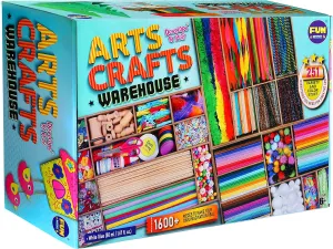 3 Layers Jumbo Arts and Crafts Supplies Warehouse, Biggest Chest Box 17.91Wx12.4L Includes 1600  Giant Craft Materials Kit for Kids 6-12 Creative Toys Birthday Gift for Preschool Girls and Boys