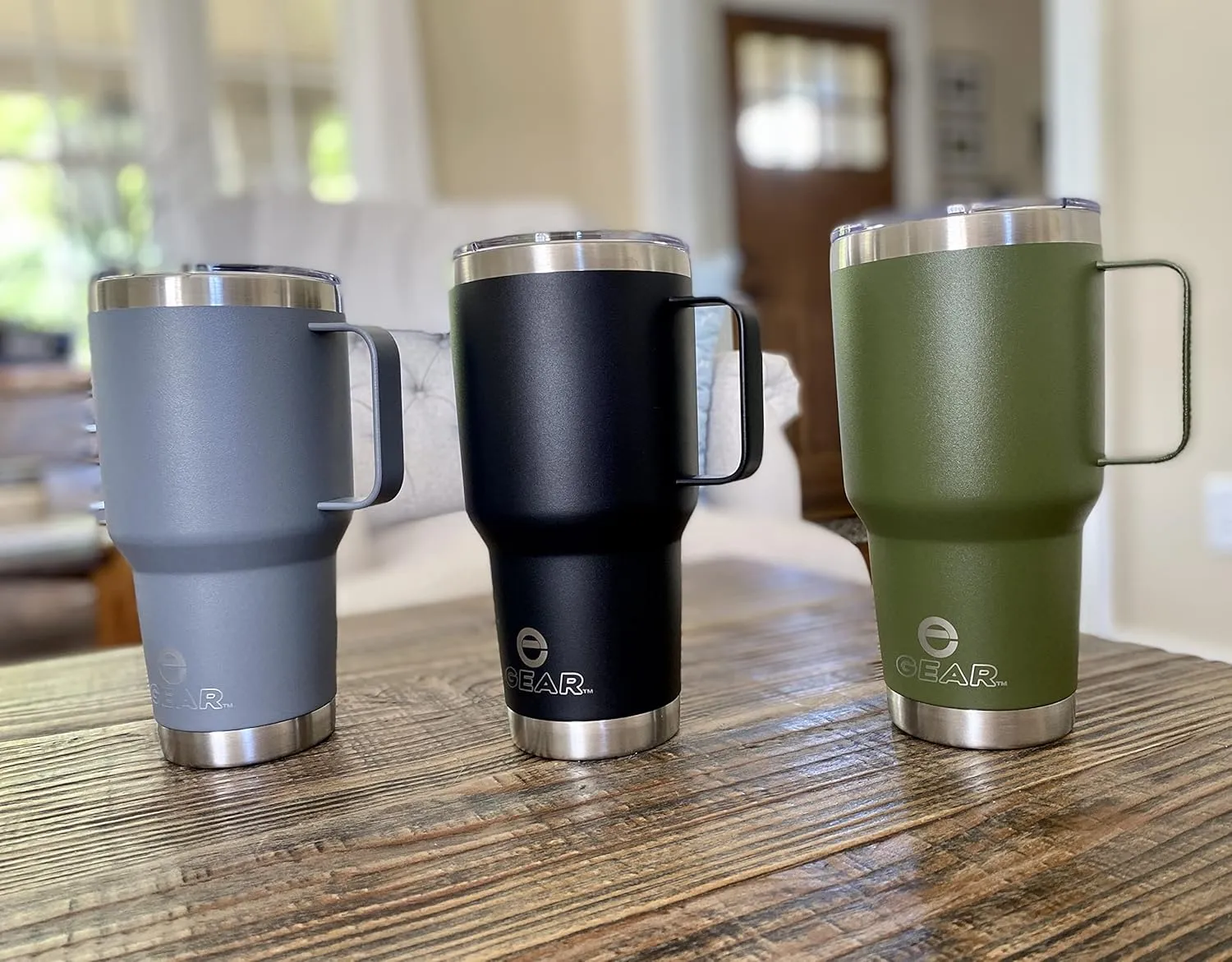 30 oz Tumbler with Magnetic Slider Lid and Handle, Stainless Steel, Vacuum Insulated for Hot and Cold Drinks (30 oz, Black)