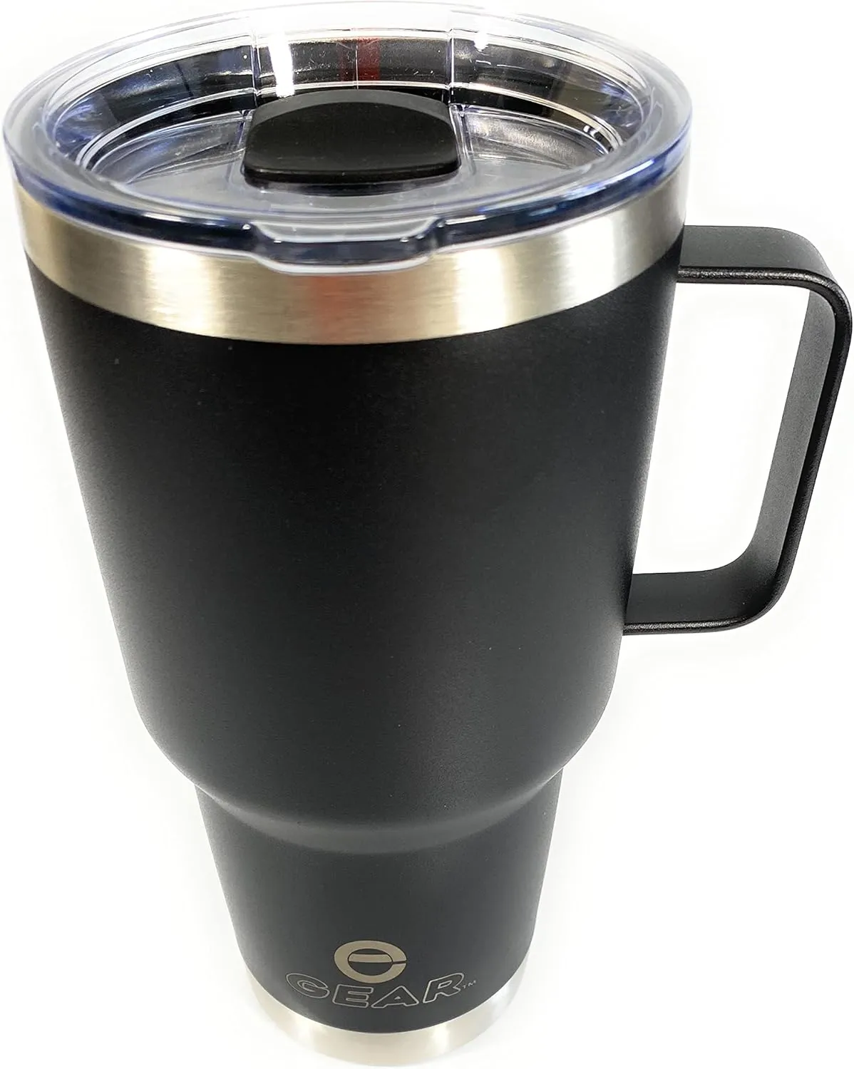 30 oz Tumbler with Magnetic Slider Lid and Handle, Stainless Steel, Vacuum Insulated for Hot and Cold Drinks (30 oz, Black)
