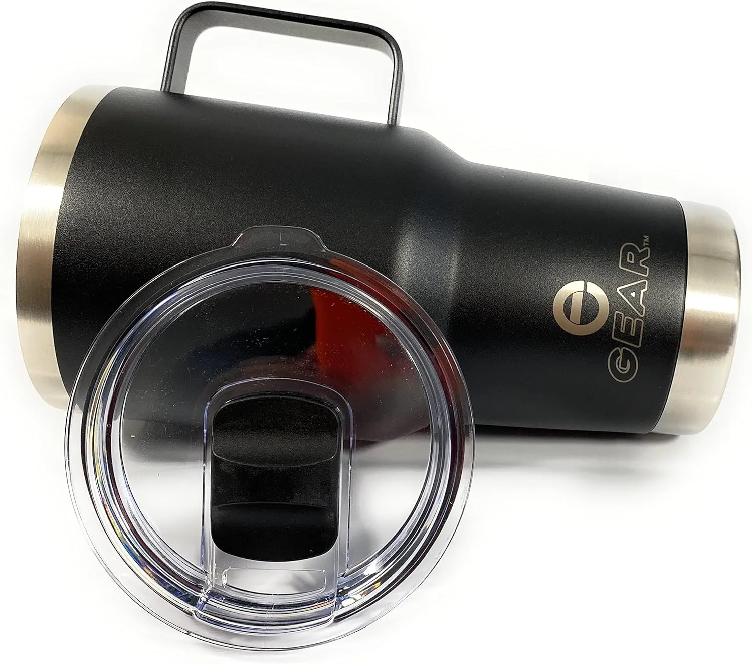 30 oz Tumbler with Magnetic Slider Lid and Handle, Stainless Steel, Vacuum Insulated for Hot and Cold Drinks (30 oz, Black)
