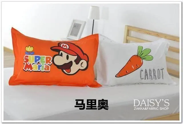 3D Cartoon Pillow Cases - Fun Cotton Decorative Covers