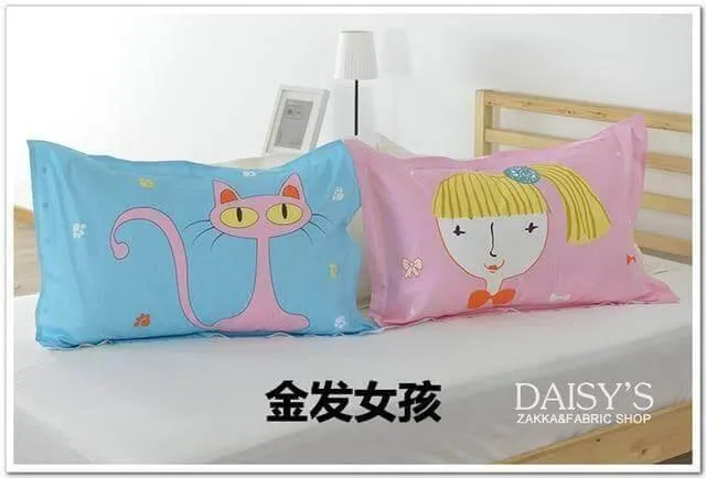 3D Cartoon Pillow Cases - Fun Cotton Decorative Covers