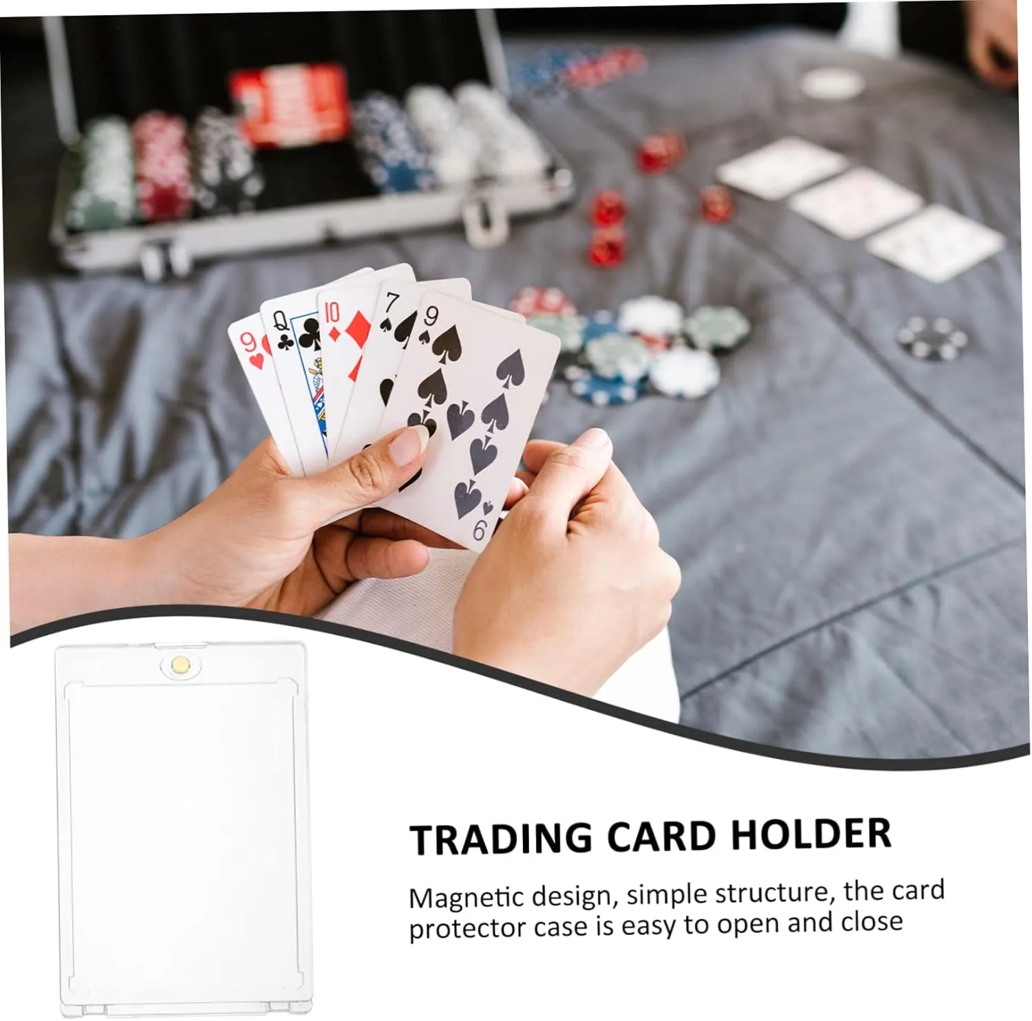 3sets 2pcs Magnetic Acrylic Card Protector Case for Trading Cards Hard Sleeves Easy Open and Storage 2pcs*3