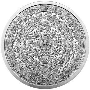 5 oz Silver Round Aztec Calendar BU