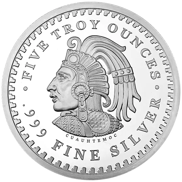 5 oz Silver Round Aztec Calendar BU