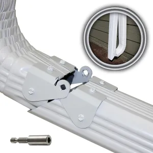 5 Pack Plus | Made in The USA Downspout Hinge | Hardware, Nutsetter & Instructions | DIY Installation on All Rectangle or Square Downspouts