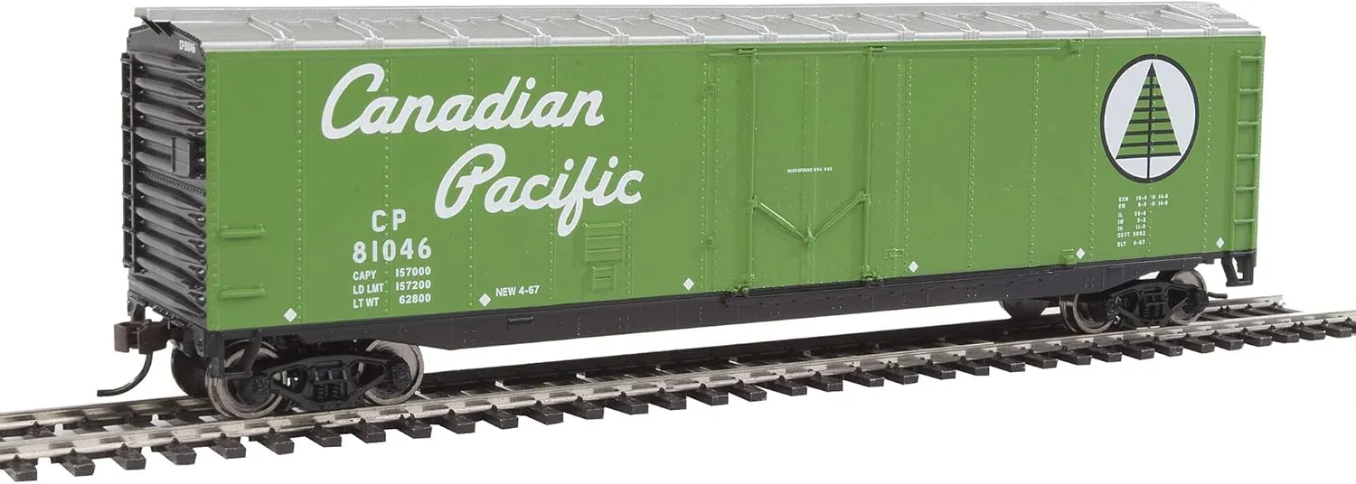 50' Plug-Door Boxcar with Metal Wheels Ready to Run Canadian Pacific