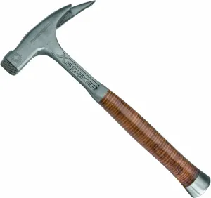 5130070000 "Xstriker" Rough Face Magnetic Carpenters Hammer with Leather Handle, Silver/Brown, 965 g