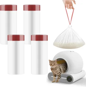 80 Count Self-Cleaning Litter Box Liners for MeoWant MW-SC01/MW-SC02, Extra-Thick Drawstring Trash Bags 17.7x19.68 in, Odor-Proof Cat Waste Disposal​