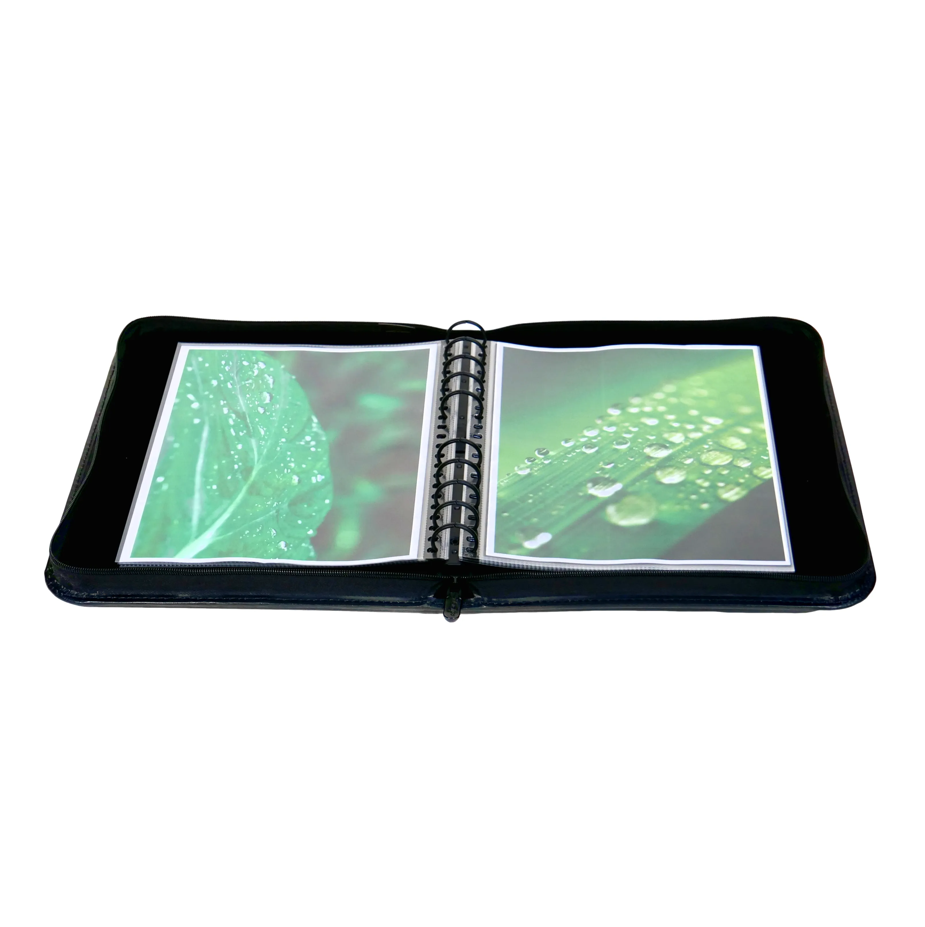8.5"x11" Premium Leather Photography Portfolio Book - Presentation Case - Black