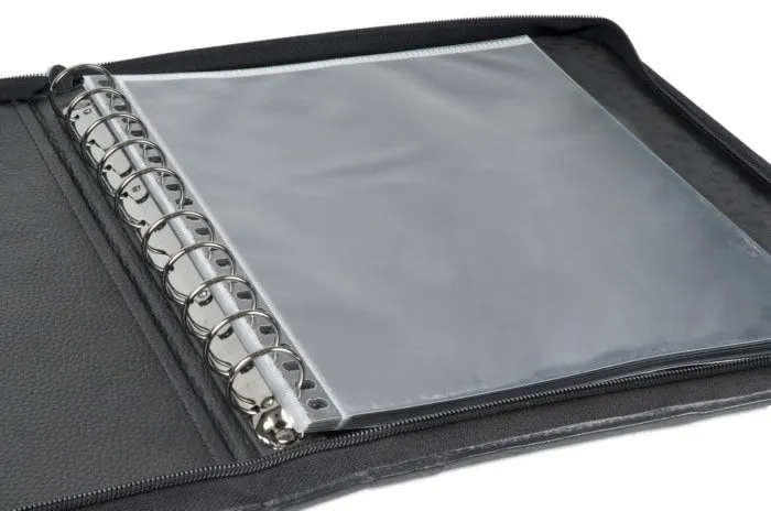 9.5"x12.5" Premium Leather Photography Portfolio Book - Presentation Case - Black