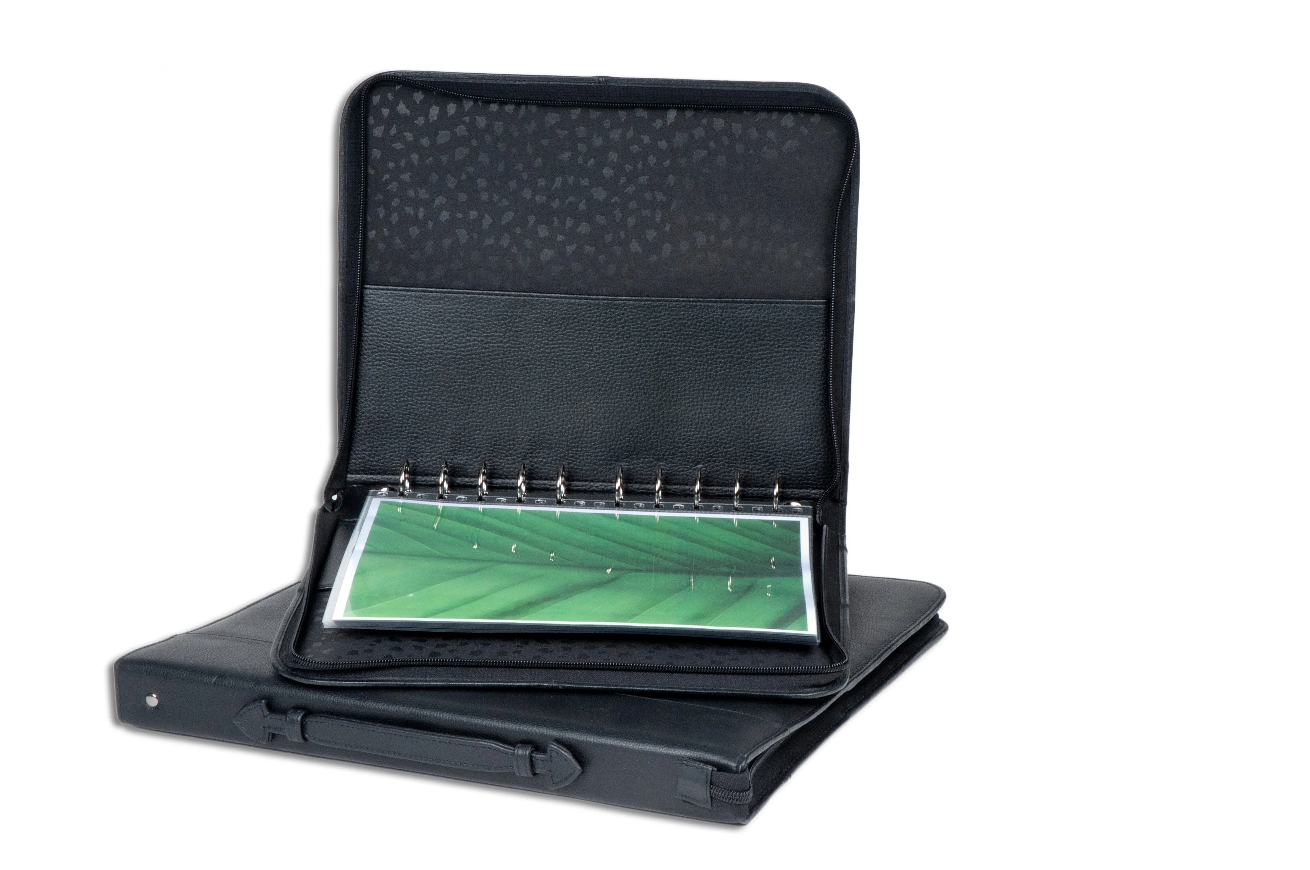 9.5"x12.5" Premium Leather Photography Portfolio Book - Presentation Case - Black