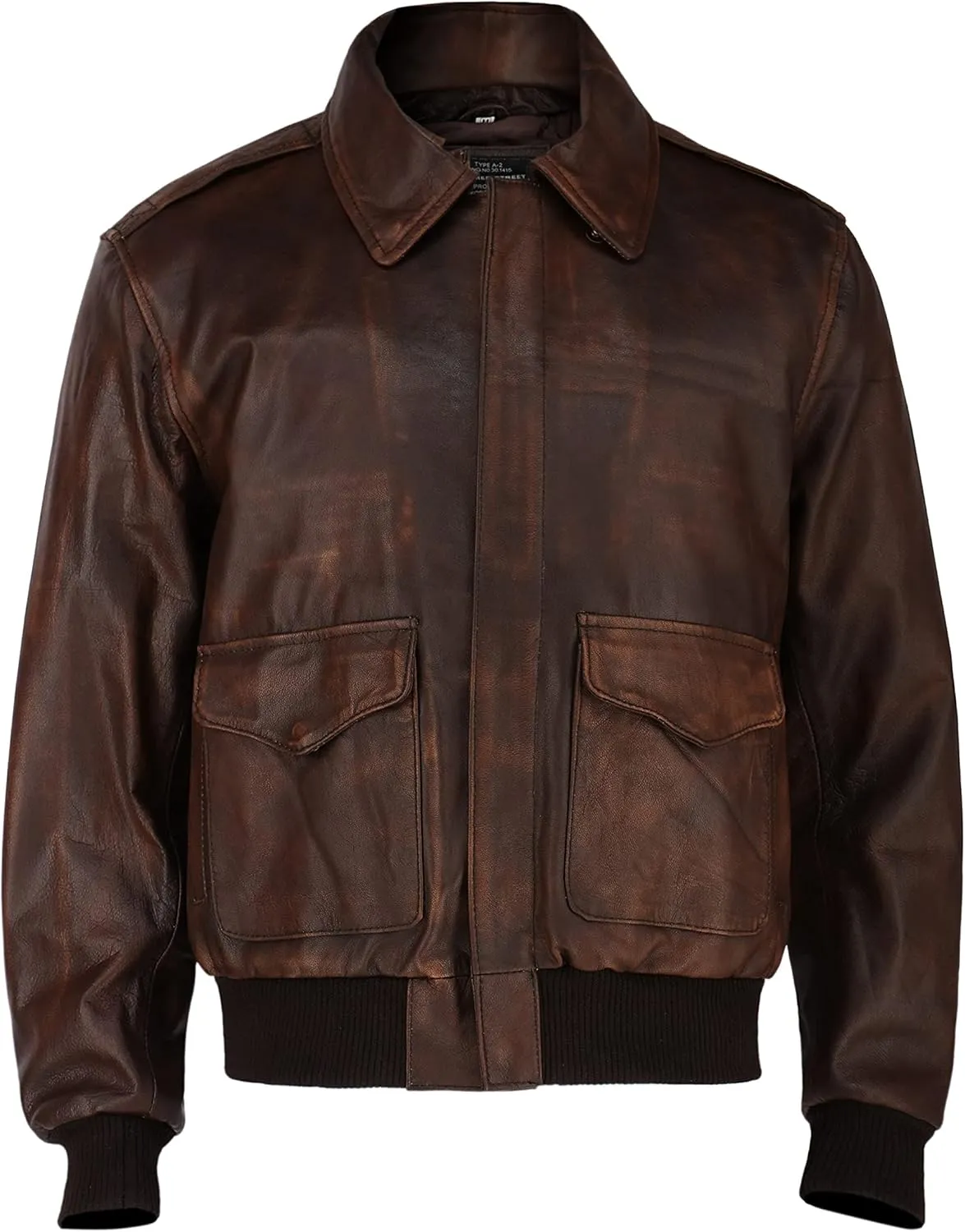 A2 Aviator Brown WWII Flying Tiger Jacket - Pilot Jackets for Men - Bomber Leather Jacket Men