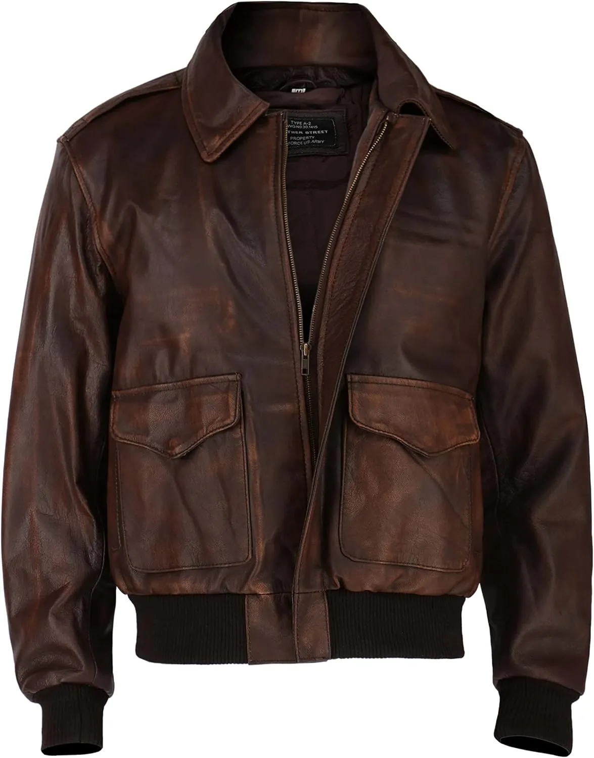 A2 Aviator Brown WWII Flying Tiger Jacket - Pilot Jackets for Men - Bomber Leather Jacket Men
