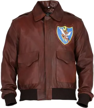 A2 Aviator Brown WWII Flying Tiger Jacket - Pilot Jackets for Men - Bomber Leather Jacket Men