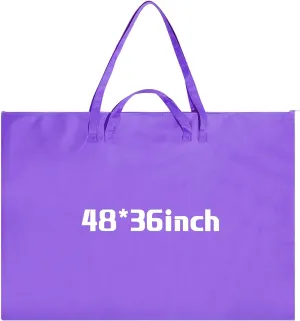 Abbylike 48 x 36 Inch Art Portfolio Bag Large Size Art Supply Bag with Nylon Shoulder Waterproof Poster Board Storage Carrying Case Tote Painting Sketch for Art Work(Purple,1 Pcs)