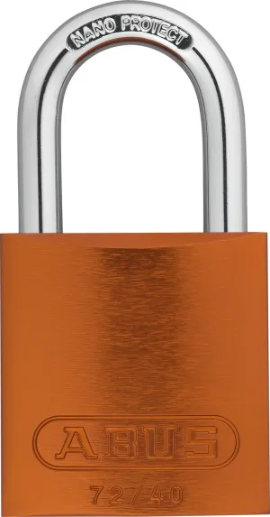 ABUS Orange 72/40 Lockout Tagout Padlock w/ 1" Shackle, Single Padlock, Keyed Alike, 1 Padlock with 2 Keys