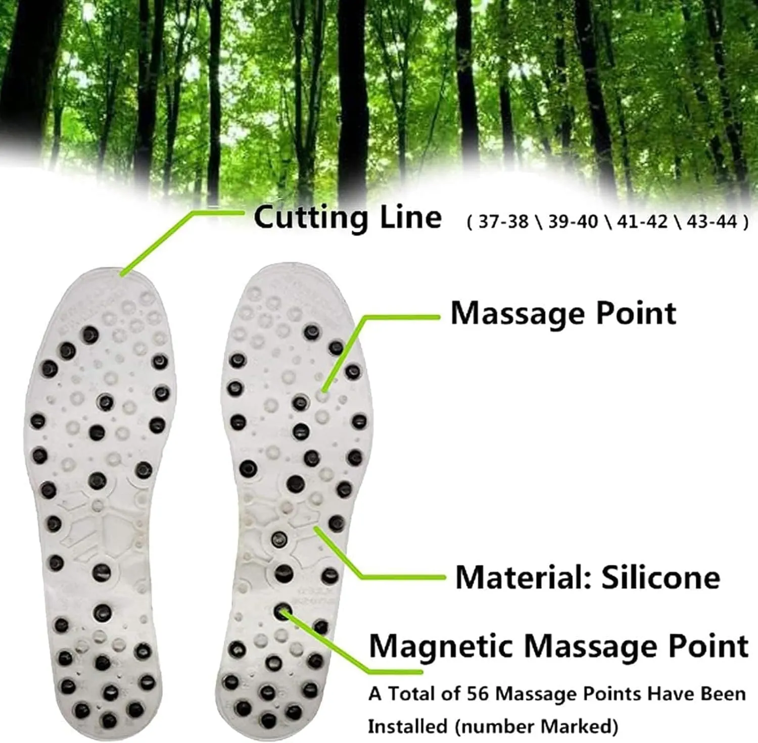 Acupressures Insoles for Weight Loss, Magnetic Insoles Reflexology Insoles, Comfortable Orthopedic Insoles Magnetic Massage Insoles for Women Men,41