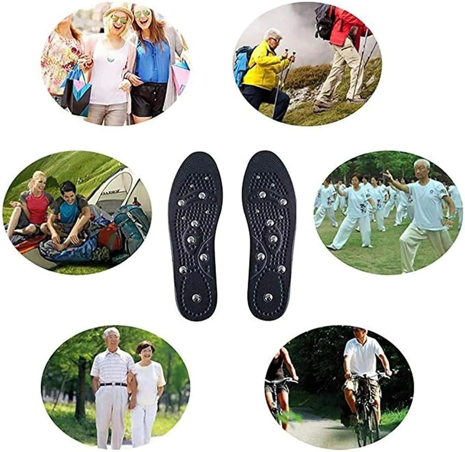 Acupressures Insoles for Weight Loss, Magnetic Insoles, Reflexology Insoles, Highly Elastic Massage Insoles Comfortable Breathable, Orthopedic Insoles for Women Men,S,1 Pair
