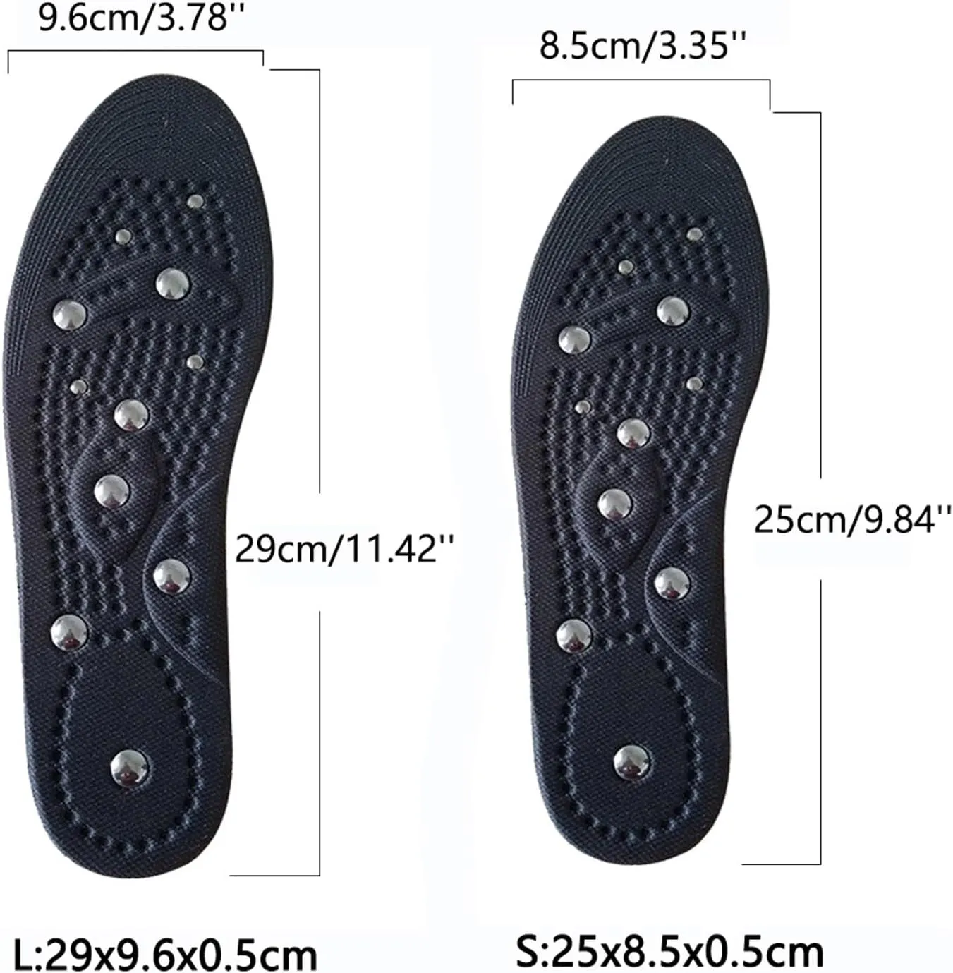 Acupressures Insoles for Weight Loss, Magnetic Insoles, Reflexology Insoles, Highly Elastic Massage Insoles Comfortable Breathable, Orthopedic Insoles for Women Men,S,1 Pair