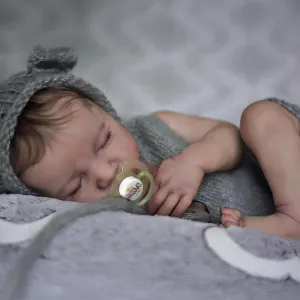 ADFO Reborn Baby Dolls 20 Inches Boy Realistic Baby Doll Full Vinyl Body Sleeping Newborn Baby Dolls with Toy Accessories for Kids Ages 3 