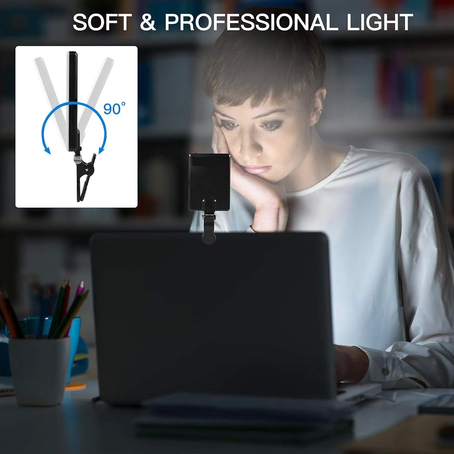 Adjustable Video Conference Lighting for Laptop, Desktop, and Phone – Perfect for Zoom Calls, Remote Work, and Live Streaming