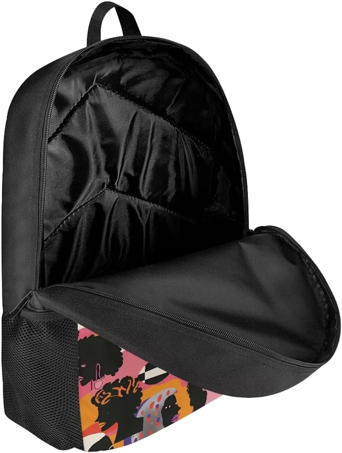 Aesthetic Backpack for Primary Middle Hight School Boys Girls African Women Printed School Bag with Padded Straps Kids Travel Lightweight Laptop Shoulder Bag Pink