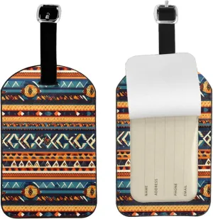 African National Patterns Print Airplane Luggage Tag Elegant Luggage Tag 4.3 X 2.76 Inch for Suitcases Travel Bags
