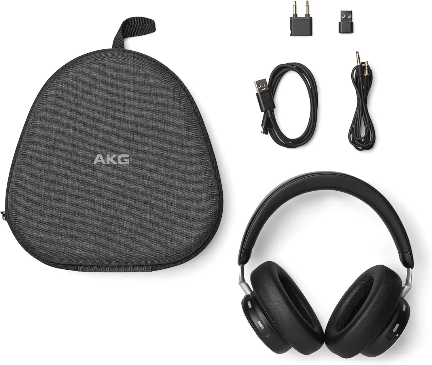AKG N9 Hybrid - Wireless Over-Ear Noise Cancelling Headphones, 2.4GHz USB-C dongle and BT, Hi-Res Quality AKG Sound, True Adaptive Noise Cancelling, Zoom Certified Superior Call Quality (Black)